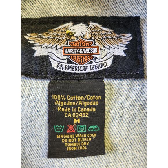 Harley Davidson Veteran Smoky Moutain Denim Jean Patch Pins Vest Men Sz Med - Picture 12 of 12